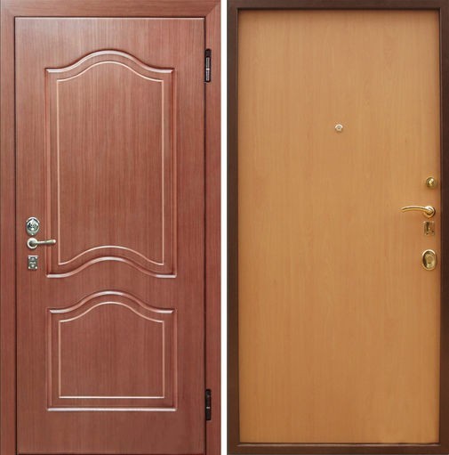 Входная металлическая дверь МДФ (ПВХ) снаружи и ламинат внутри СП025
