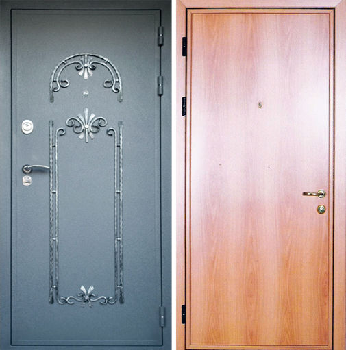 Входная металлическая дверь порошковое напыление с ковкой + ламинат СП030